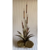 1970′ Lampe aux Roseaux Style Maison Jansen Laiton