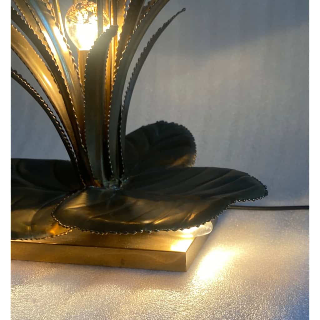 1970′ Lampe aux Roseaux Style Maison Jansen Laiton
