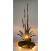 1970′ Lampe aux Roseaux Style Maison Jansen Laiton