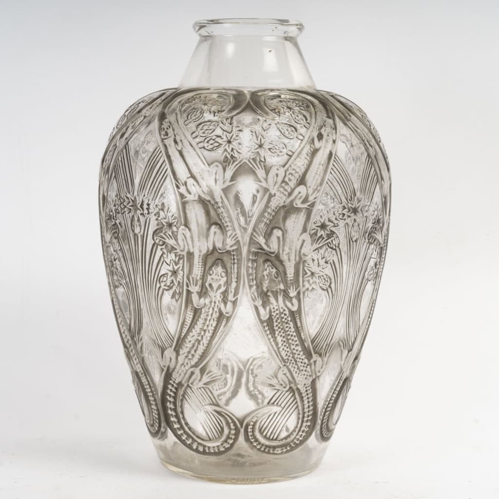 René Lalique,1913 : Vase “Lézards et Bluets” | Biron René Lalique,1913 : Vase “Lézards et Bluets”
