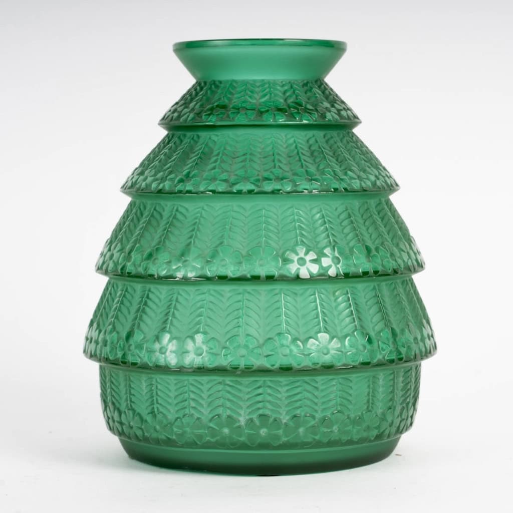 Vase « Ferrières » verre vert émeraude de René LALIQUE | Biron |||||||