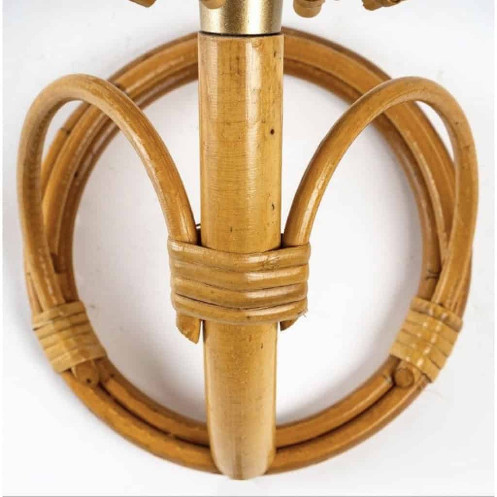 1950s, Paire d’appliques en rotin Louis Sognot | Biron 1950s, Paire d'appliques en rotin Louis Sognot