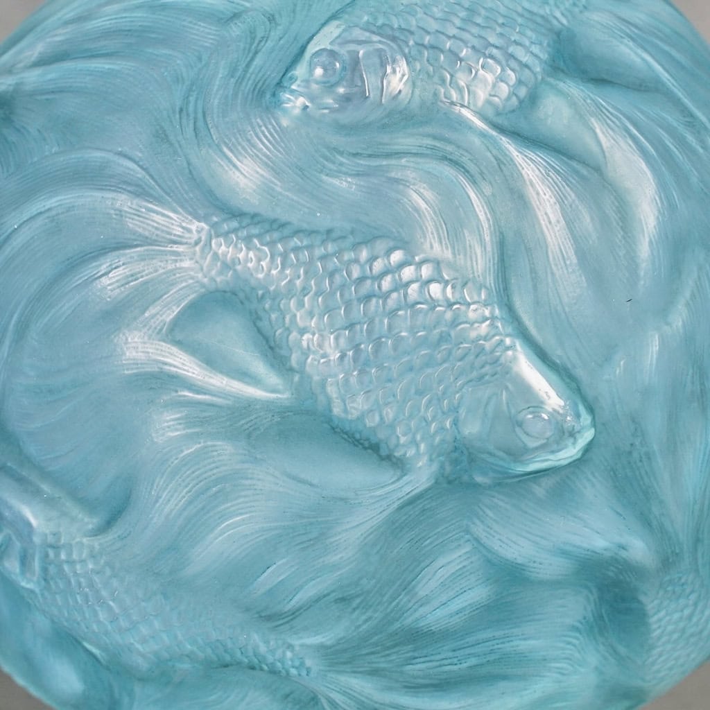 Vase « Formose » verre opalescent patiné bleu turquoise de René LALIQUE | Biron Vase « Formose » verre opalescent patiné bleu turquoise de René LALIQUE
