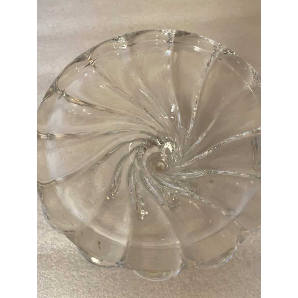 1950/70 Paire de Bougeoirs Photophores Baccarat Signés : Modèle Tors | Biron 1950/70 Paire de Bougeoirs Photophores Baccarat Signés : Modèle Tors
