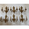 1970/80 Série De 6 Appliques En Bronze Doré De Style LXVI Signées Maison Baguès | Biron ||||||||||||||