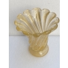 1970′ Vases Similaires Torsadés Cristal Murano Avec Paillons D’ Or Murano
