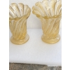 1970′ Vases Similaires Torsadés Cristal Murano Avec Paillons D’ Or Murano