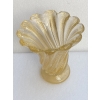 1970′ Vases Similaires Torsadés Cristal Murano Avec Paillons D’ Or Murano