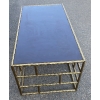 1970′ Table Basse En Bronze Oxydé Plateau Laqué