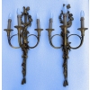 1900′ Paire d’Appliques Style Louis 16 Bronze Doré Aux Cors De Chasse Signée Jansen | Biron ||||||||||||||