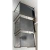 1970′ Série De 3 Tables Gigognes Maison Baguès En Bronze Doré, 3 Plateaux Verre Noirci