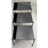 1970′ Série De 3 Tables Gigognes Maison Baguès En Bronze Doré, 3 Plateaux Verre Noirci