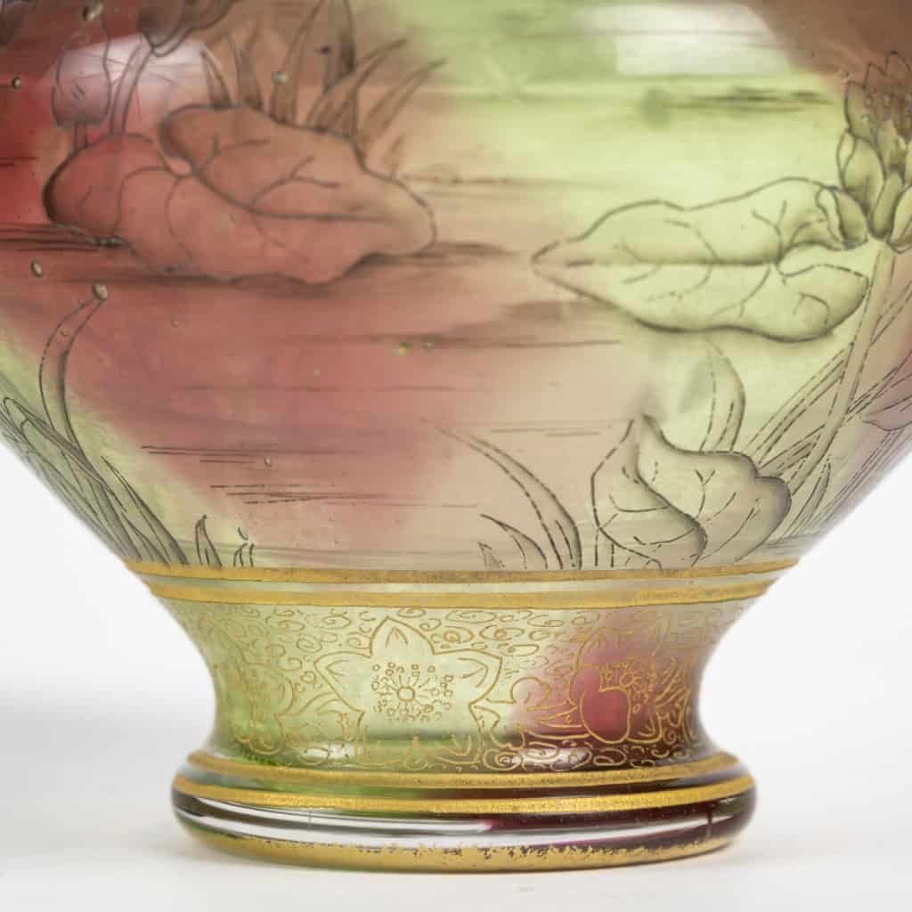 Daum Nancy – Rare Vase Aux Herons Ou Aux Grues, Roseaux Et Nénuphars, Pâte De Verre Art Nouveau | Biron Daum Nancy - Rare Vase Aux Herons Ou Aux Grues, Roseaux Et Nénuphars, Pâte De Verre Art Nouveau