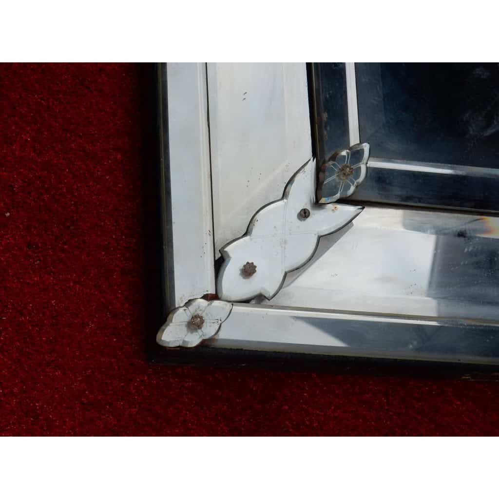 1950′ Miroir Venise à Parecloses Rectangulaire Très Sobre | Biron 1950' Miroir Venise à Parecloses Rectangulaire Très Sobre