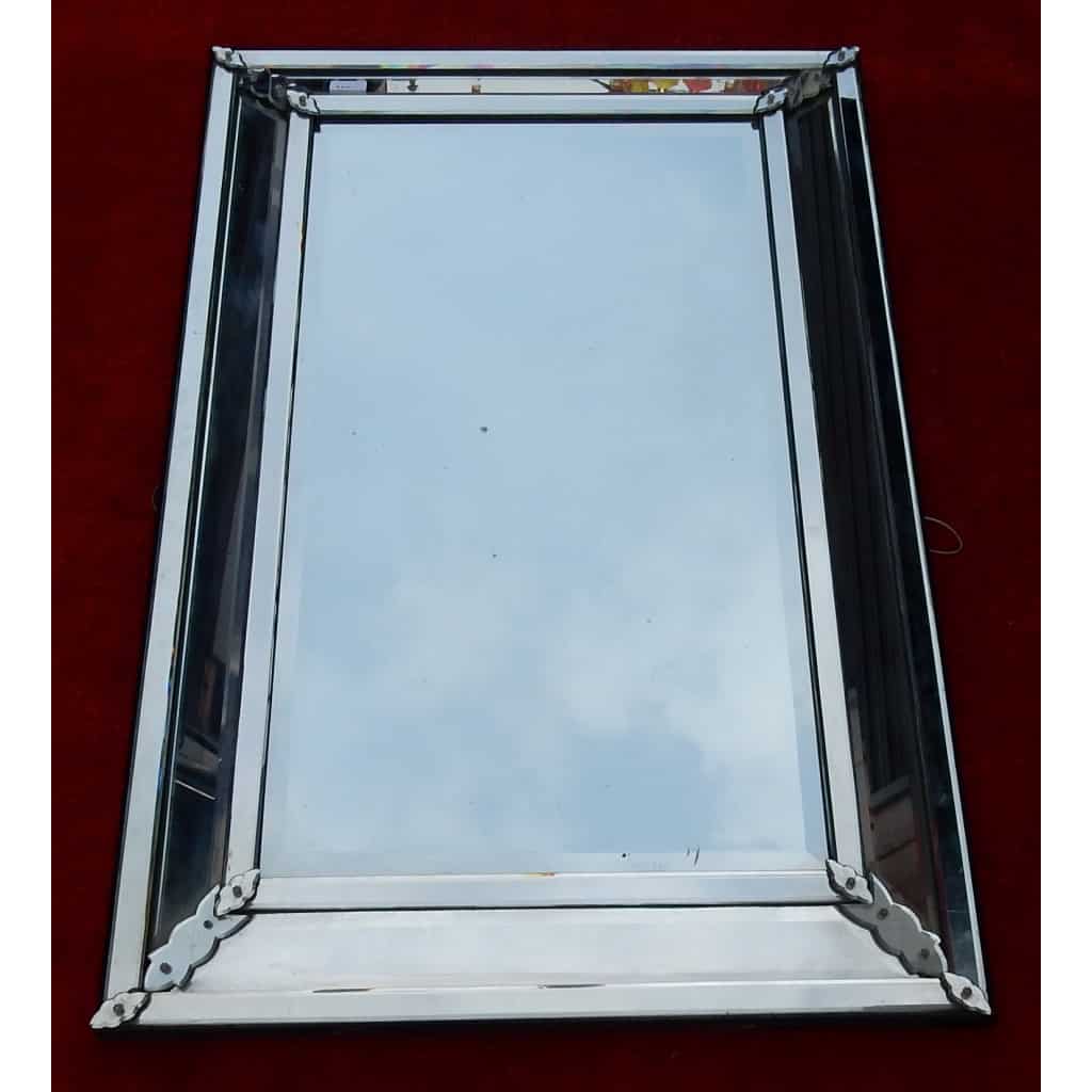 1950′ Miroir Venise à Parecloses Rectangulaire Très Sobre | Biron 1950' Miroir Venise à Parecloses Rectangulaire Très Sobre