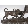Sculpture en bronze patiné, cerf et chien de chasse, XIXème siècle. | Biron Sculpture en bronze patiné, cerf et chien de chasse, XIXème siècle.