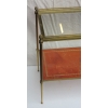 1970′ Étagère en Bronze avec Galerie Maison Baguès et 2 Plateaux Vitre et Gainés de Cuir Beige 11