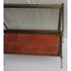 1970′ Étagère en Bronze avec Galerie Maison Baguès et 2 Plateaux Vitre et Gainés de Cuir Beige 14