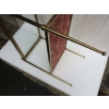 1970′ Étagère en Bronze avec Galerie Maison Baguès et 2 Plateaux Vitre et Gainés de Cuir Beige 17