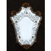 1950/70 Miroir Murano Romantique Avec Paillons d’Or Mr et Mme 10