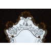 1950/70 Miroir Murano Romantique Avec Paillons d’Or Mr et Mme 12