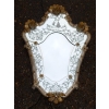 1950/70 Miroir Murano Romantique Avec Paillons d’Or Mr et Mme 15