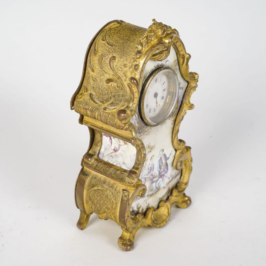 Une Miniature Pendule En émail Fin XIXè Siècle | Biron Une Miniature Pendule En émail Fin XIXè Siècle