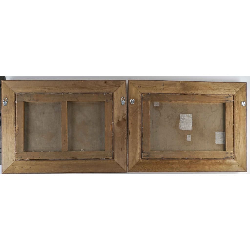Une Paire De Tableaux Scènes Galante époque Napoleon III | Biron Une Paire De Tableaux Scènes Galante époque Napoleon III