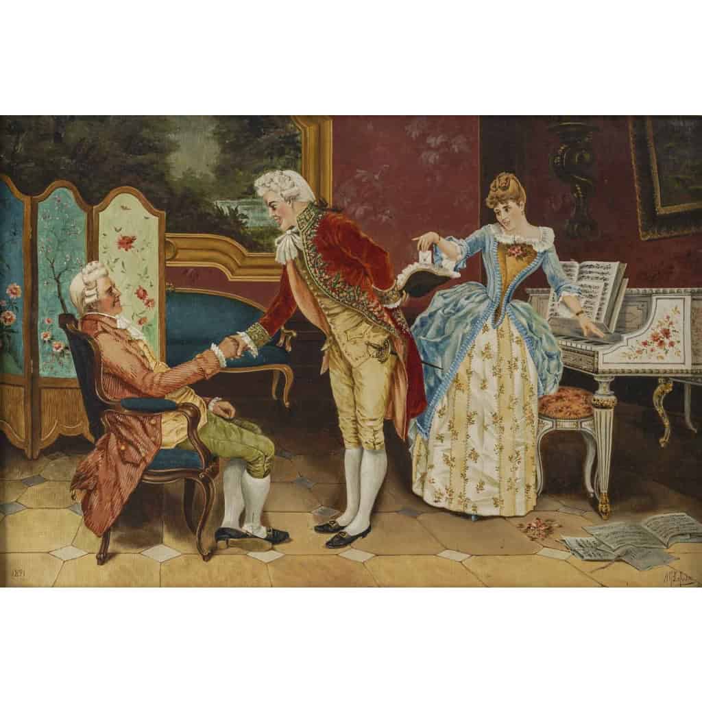 Une Paire De Tableaux Scènes Galante époque Napoleon III | Biron Une Paire De Tableaux Scènes Galante époque Napoleon III
