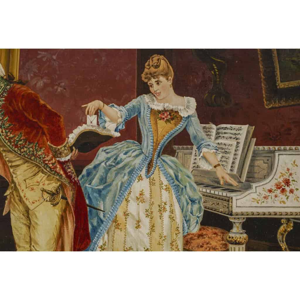 Une Paire De Tableaux Scènes Galante époque Napoleon III | Biron Une Paire De Tableaux Scènes Galante époque Napoleon III