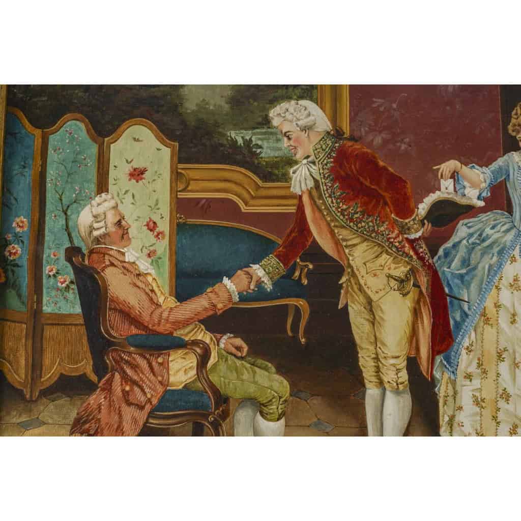 Une Paire De Tableaux Scènes Galante époque Napoleon III | Biron Une Paire De Tableaux Scènes Galante époque Napoleon III