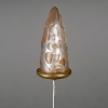 Epingle à Chapeau « Feuilles » verre blanc patiné sépia sur clinquant argent de René LALIQUE | Biron |||||||
