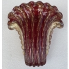1970′ Vase Cristal Murano Violine et Or Signé Toso