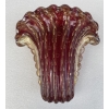 1970′ Vase Cristal Murano Violine et Or Signé Toso