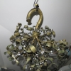 Lustre Boule de Gui Art Nouveau à 4 Ampoules en Bronze et Perles Opaline | Biron Lustre Boule de Gui Art Nouveau à 4 Ampoules en Bronze et Perles Opaline