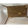 1950/70′ Bout de Canapé Bronze, Plateau Marbre Ou Onyx Bleu Et Rouille Maison Charles Signé Avec Entretoise