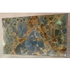 1950/70′ Bout de Canapé Bronze, Plateau Marbre Ou Onyx Bleu Et Rouille Maison Charles Signé Avec Entretoise