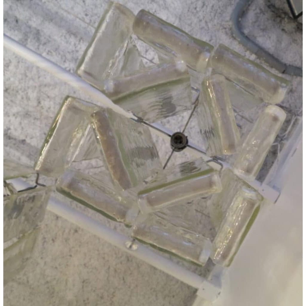 1950′ Paire de Lustres Venini en Forme de Cage Cristal de Murano | Biron 1950′ Paire de Lustres Venini en Forme de Cage Cristal de Murano