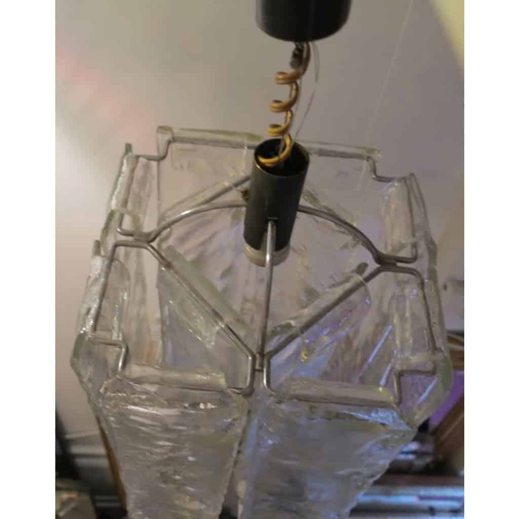 1950′ Paire de Lustres Venini en Forme de Cage Cristal de Murano | Biron 1950′ Paire de Lustres Venini en Forme de Cage Cristal de Murano