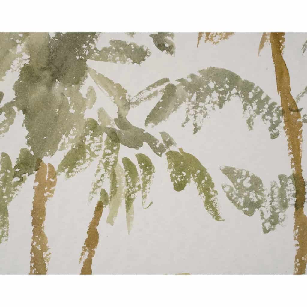 Peinture à l’eau de Evelyne Luez, XXème siècle. | Biron Peinture à l’eau de Evelyne Luez, XXème siècle.