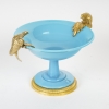 Pair de vase en Opaline turquoise monture en bronze doré avec un coupe au milieu d’époque Charles X | Biron Pair de vase en Opaline turquoise monture en bronze doré avec un coupe au milieu d’époque Charles X