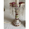 1970′ Paire de Lampes Baccarat Overlay | Biron 1970′ Paire de Lampes Baccarat Overlay