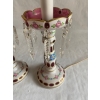 1970′ Paire de Lampes Baccarat Overlay | Biron 1970′ Paire de Lampes Baccarat Overlay