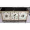 1950/70′ Paire De Buffets Miroir Avec Décor Fleurs Églomisées