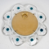 Miroir « Floride » cristal blanc et application turquoise de Marc LALIQUE | Biron Miroir "Floride" cristal blanc et application turquoise de Marc LALIQUE