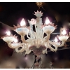 1970′ Lustre Murano à 8 Bras de Lumière en Verre Bleu Opalescent et Pâte de Verre Rose | Biron ||||||||