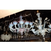 1970′ Lustre Murano à 8 Bras de Lumière en Verre Bleu Opalescent et Pâte de Verre Rose | Biron 1970′ Lustre Murano à 8 Bras de Lumière en Verre Bleu Opalescent et Pâte de Verre Rose