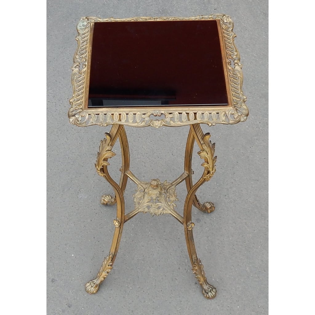1880/1900′ Sellette Style Louis XIV Bronze Et Opaline 2