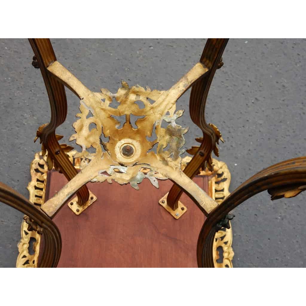 1880/1900′ Sellette Style Louis XIV Bronze Et Opaline 3