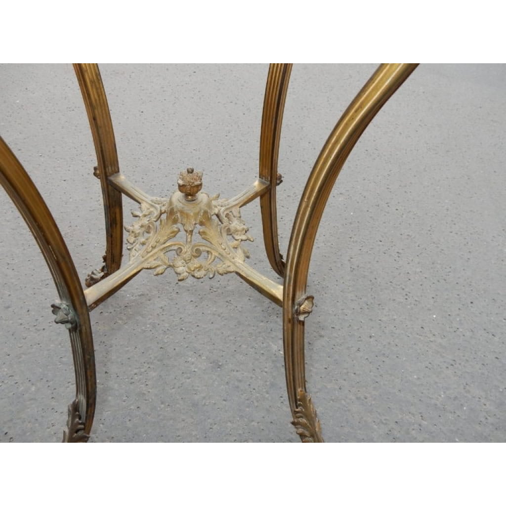 1880/1900′ Sellette Style Louis XIV Bronze Et Opaline 4